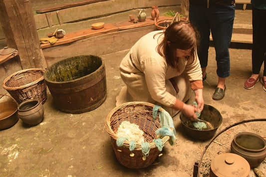 Re-enactment reviving the historic art of dyeing